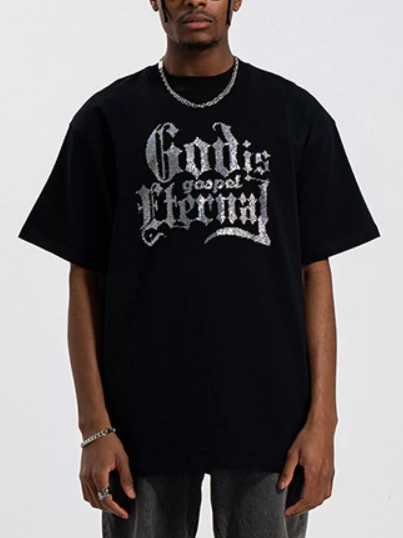 Men's Letter Round Neck Short Sleeve T-Shirt — product image 2