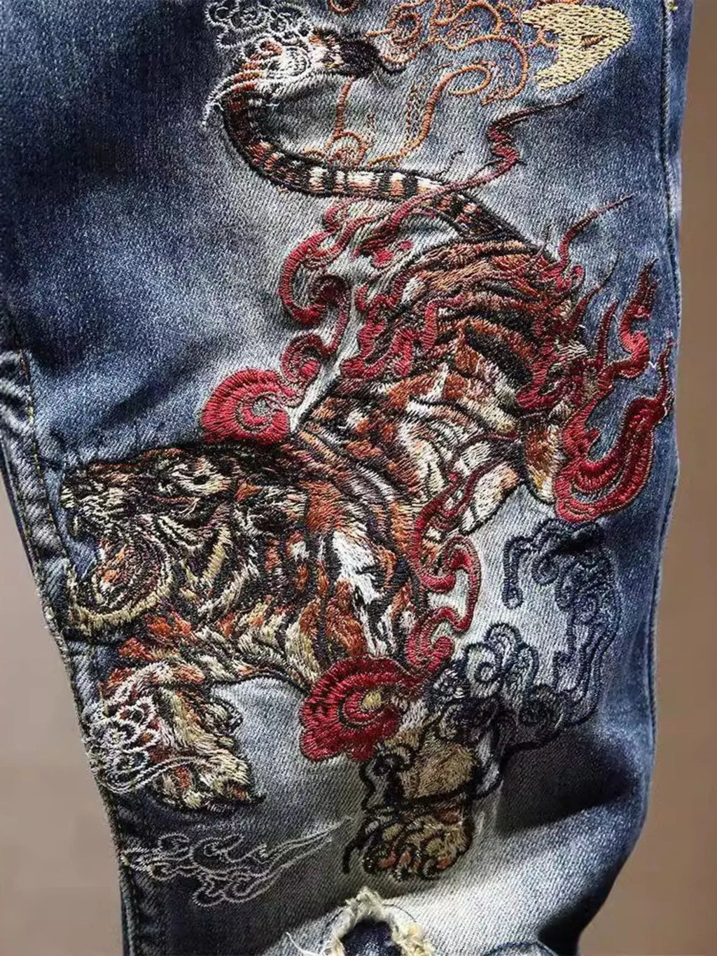 Men's Distressed Embroidered Jeans — product image 6