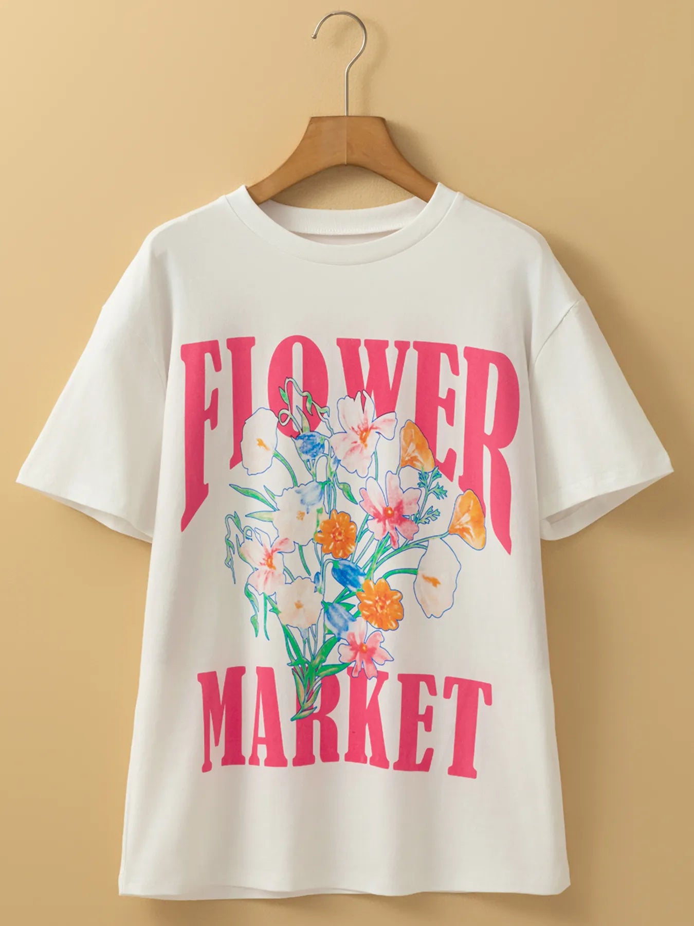 FLOWER MARKET Graphic Round Neck T-Shirt — product image 5