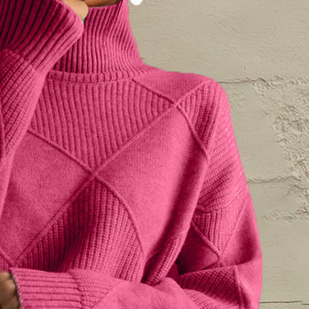 Geometric Turtleneck Long Sleeve Sweater — product image 3