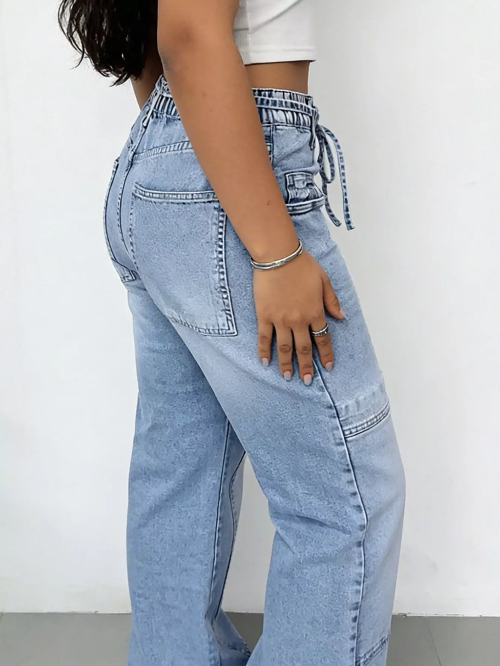 Wash Wide Leg Cargo Jeans — product image 3