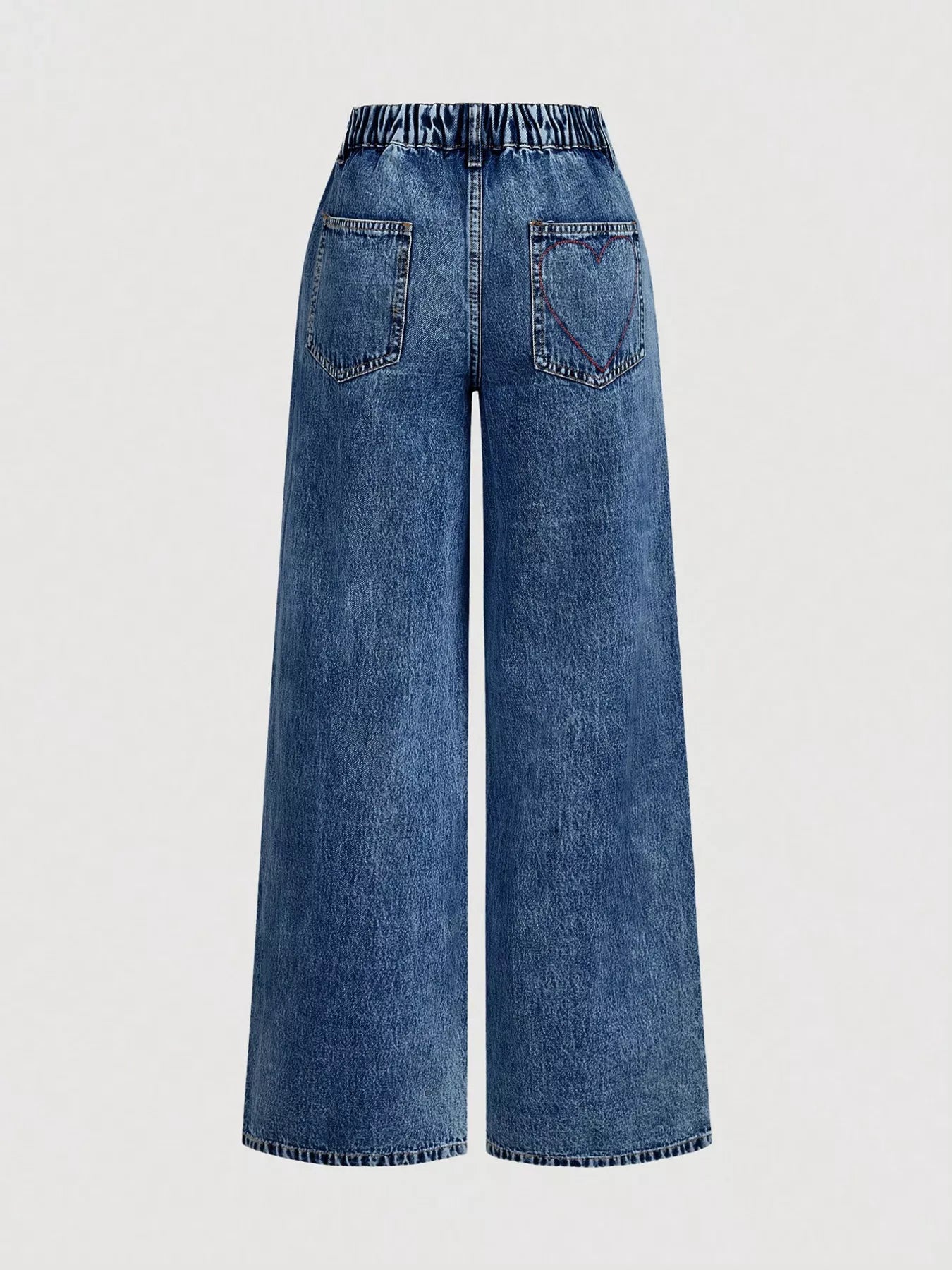 Embroidered Heart Wide-Leg Jeans — product image 2