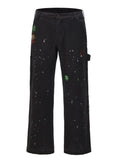 Men's washed bootcut cargo jeans