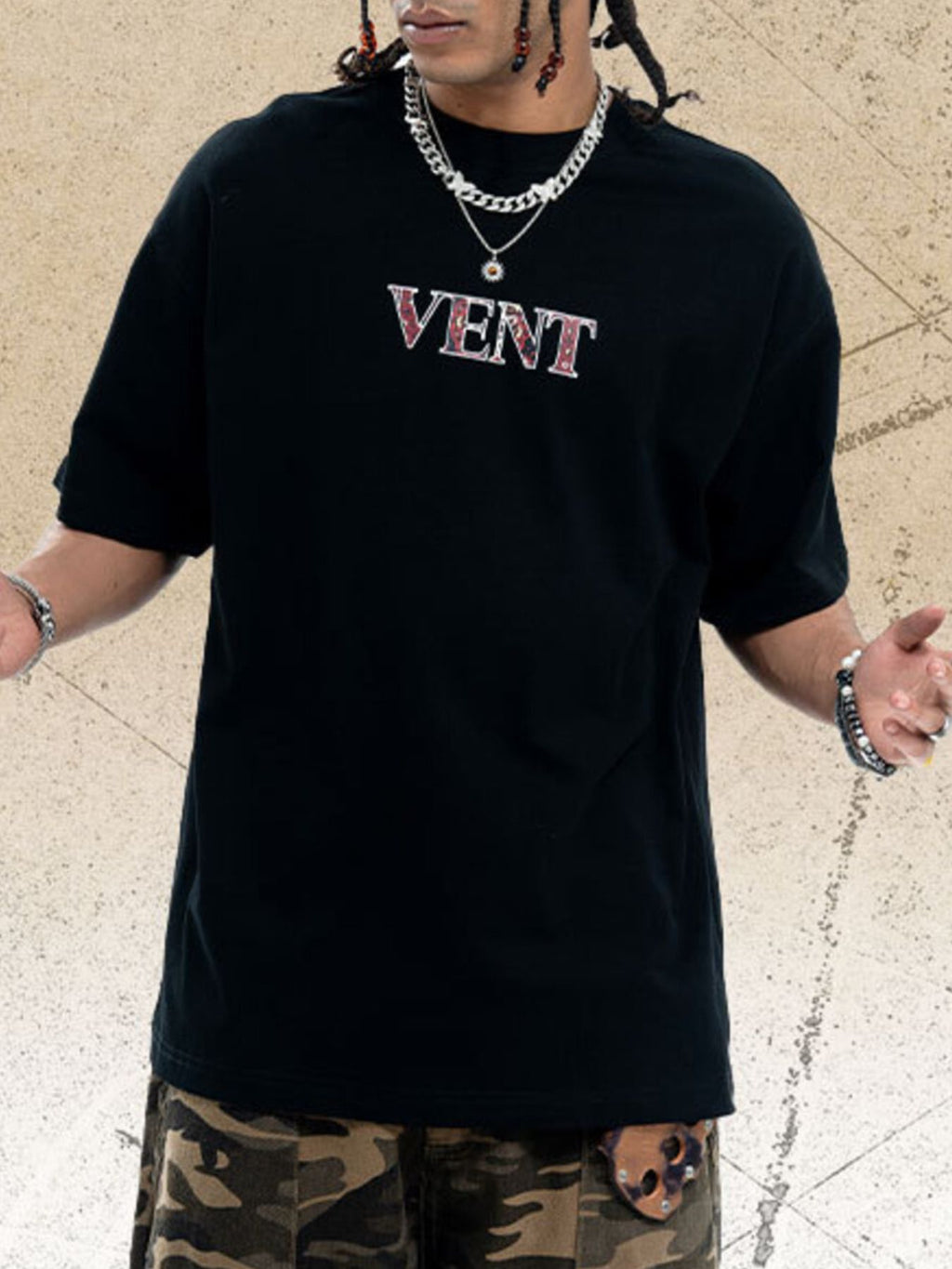 Men's Graphic Round Neck Oversized T-Shirt — product image 2