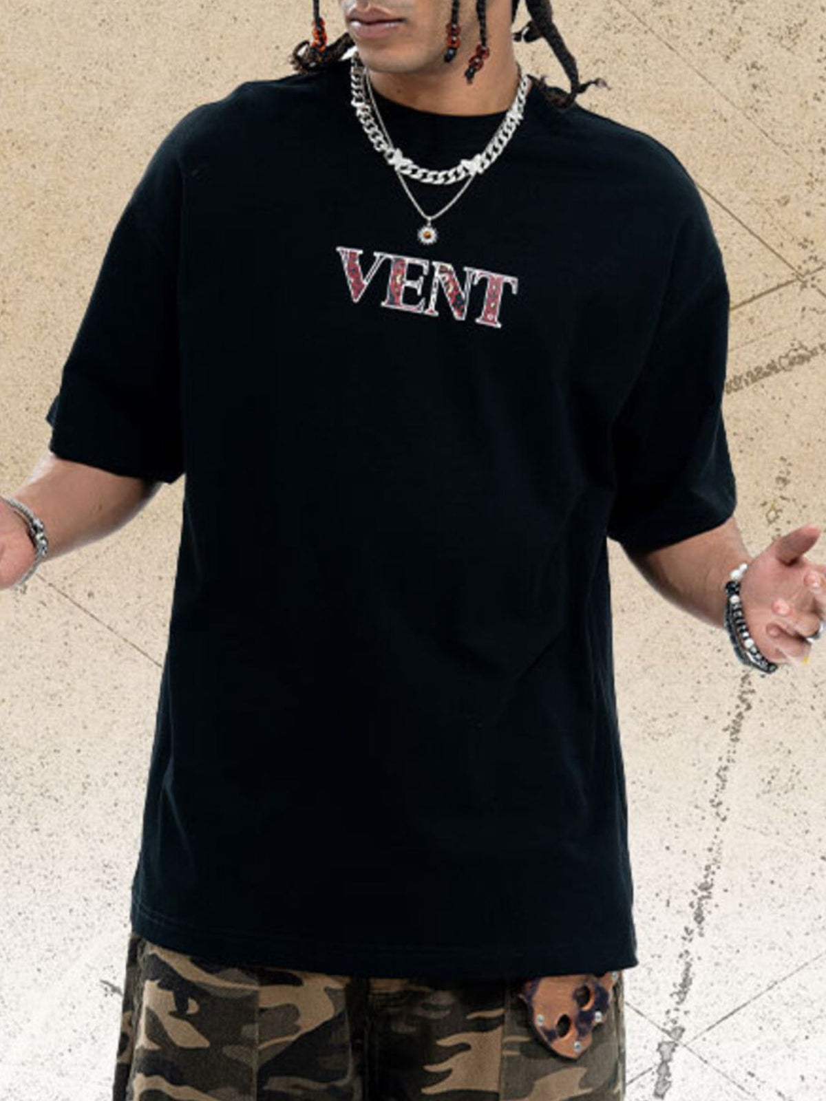 Men's Graphic Round Neck Oversized T-Shirt — product image 2