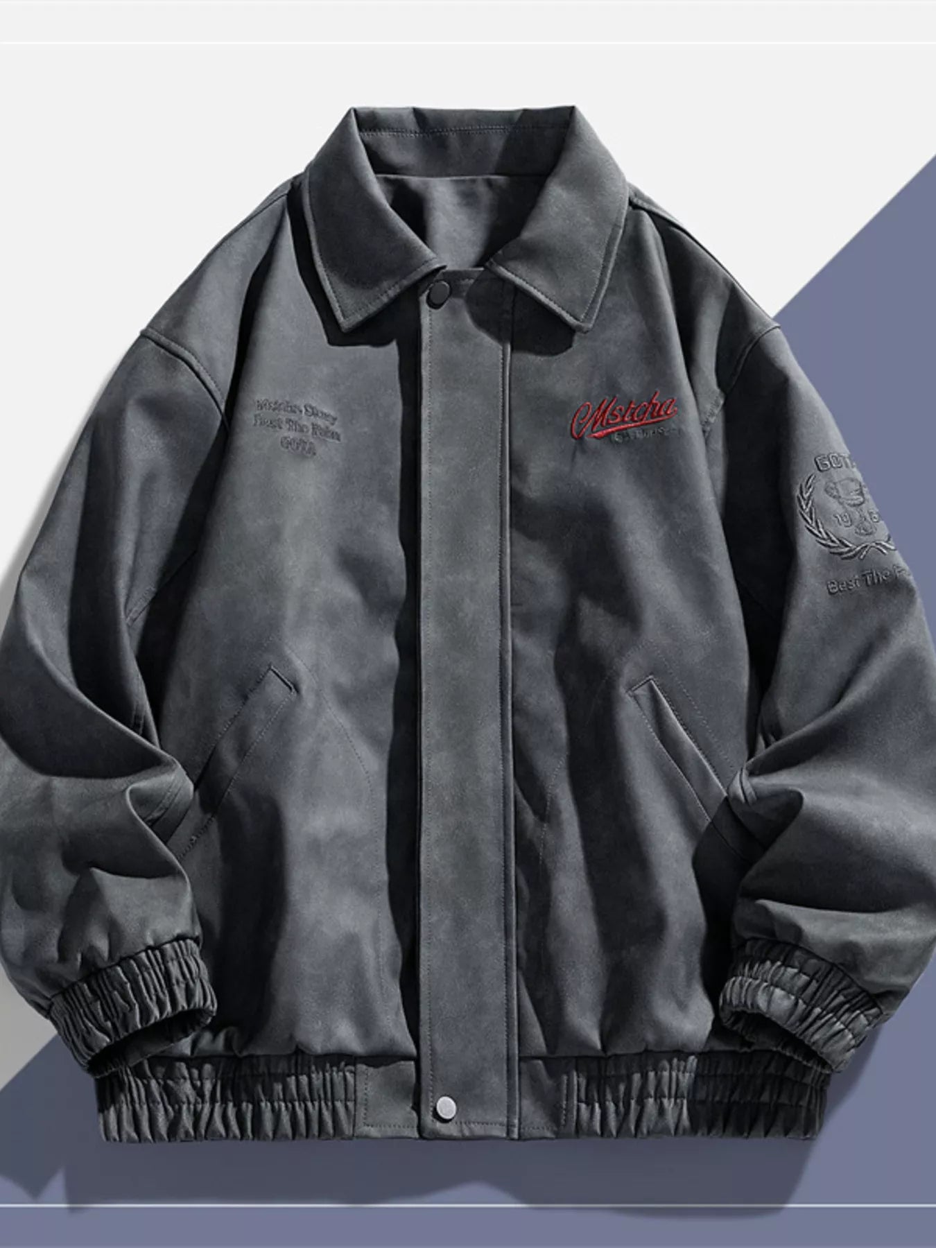 Men's Plus Size Embroidered Elastic Waist Casual Jacket — product image 4