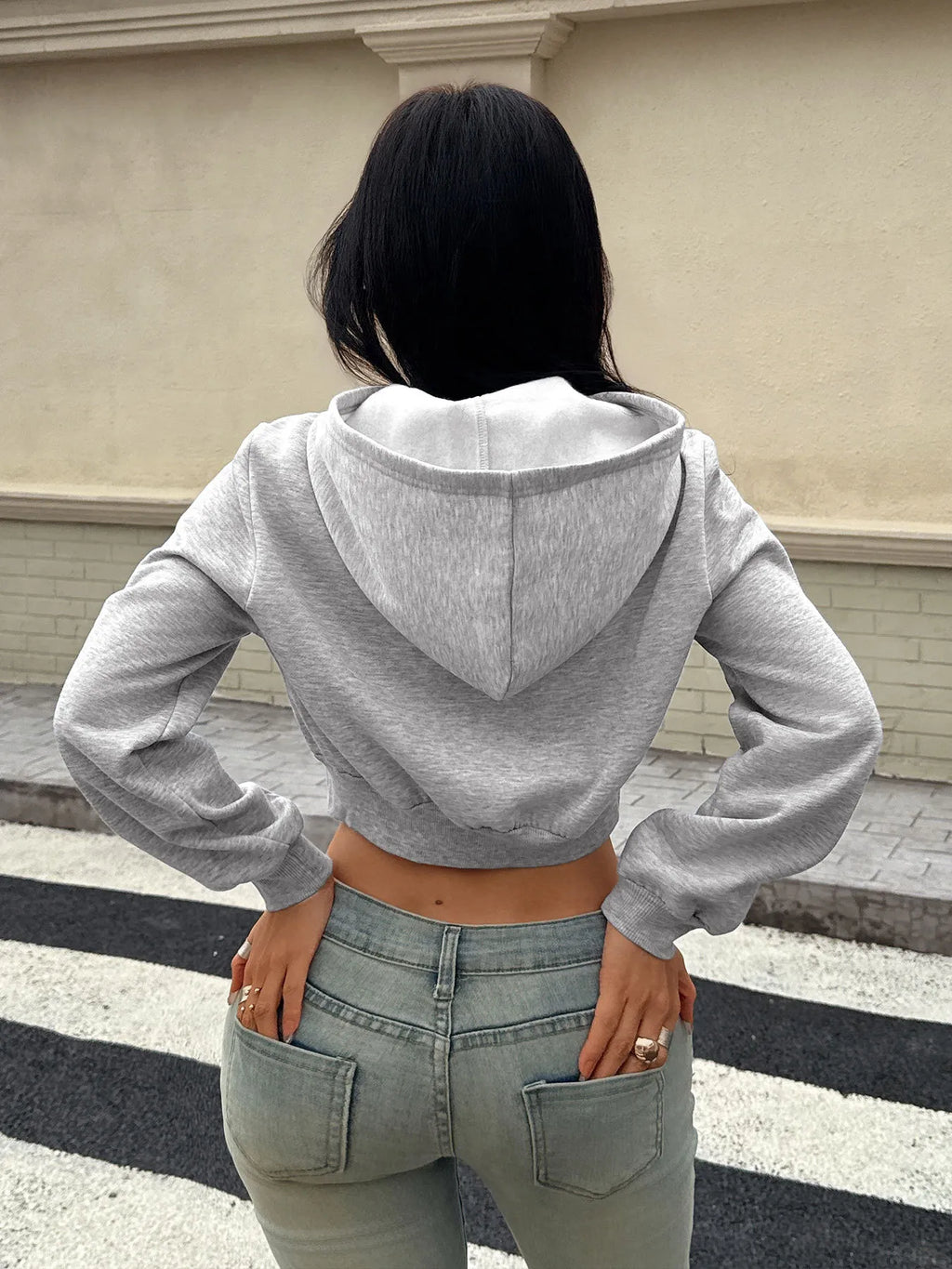 Cropped Zip-Up Long Sleeve Hoodie — product image 6