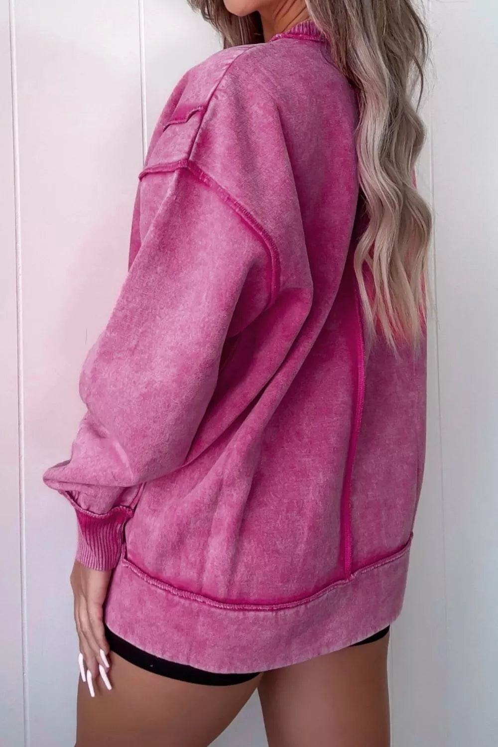 Women's Mineral Wash Exposed Seam Side Slit Sweatshirt — product image 2