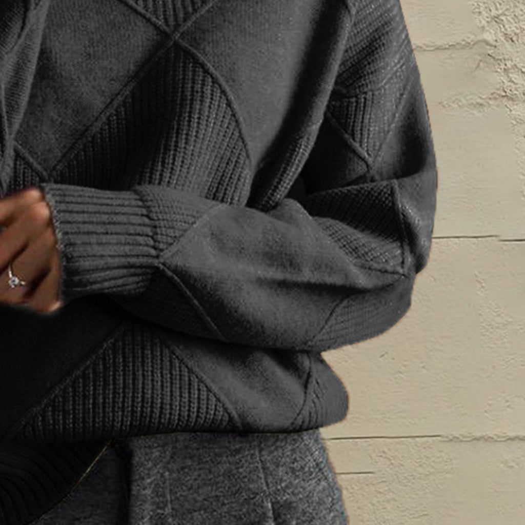 Geometric Turtleneck Long Sleeve Sweater — product image 17