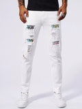 Men's distressed slim fit jeans