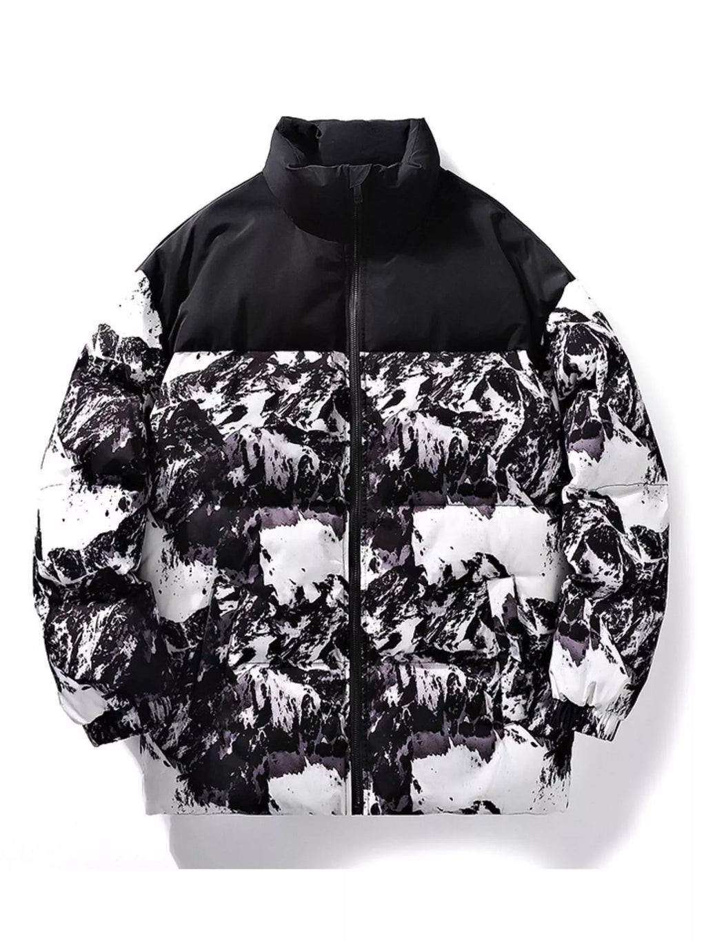 Men's Printed Padded Winter Coat — Plus Size — product image 3