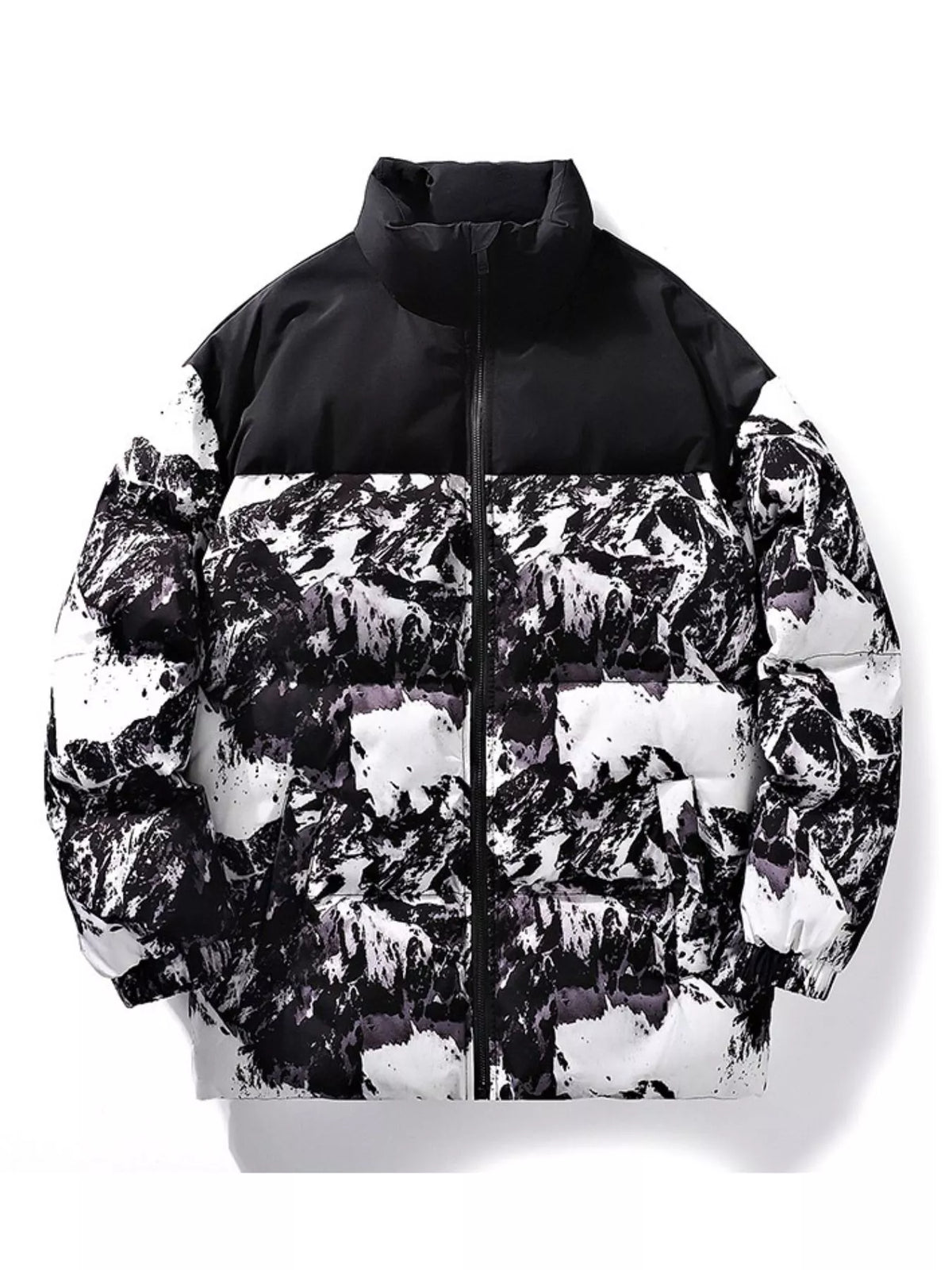 Men's Printed Padded Winter Coat — Plus Size — product image 3