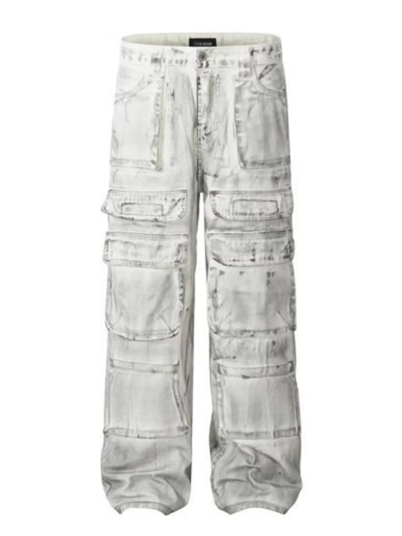 Men's multi-pocket cargo denim jeans