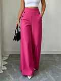 High-waisted wide-leg trousers