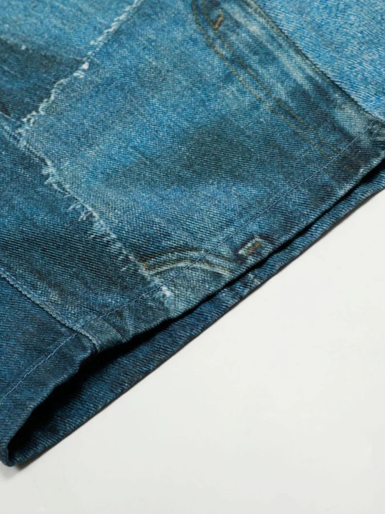 Men's Washed Patchwork Wide Leg Curved Jeans — product image 13