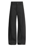 Men's wide-legged pleated pants