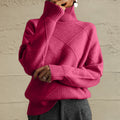 Geometric pattern turtleneck sweater