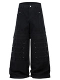 Men's wide leg cargo jeans