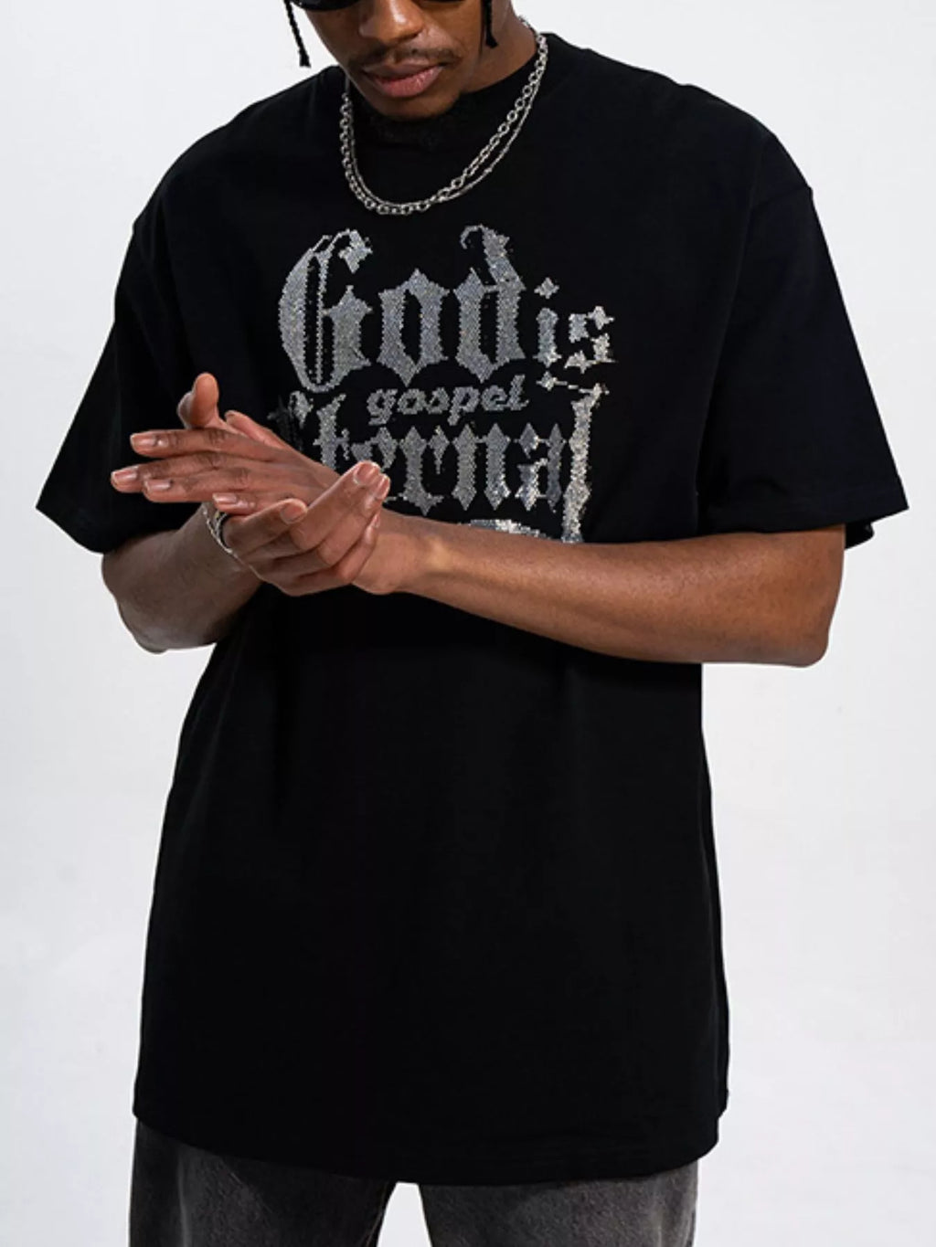 Men's Letter Round Neck Short Sleeve T-Shirt — product image 4