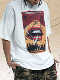 Men's half sleeve round neck t-shirt with a front graphic print.