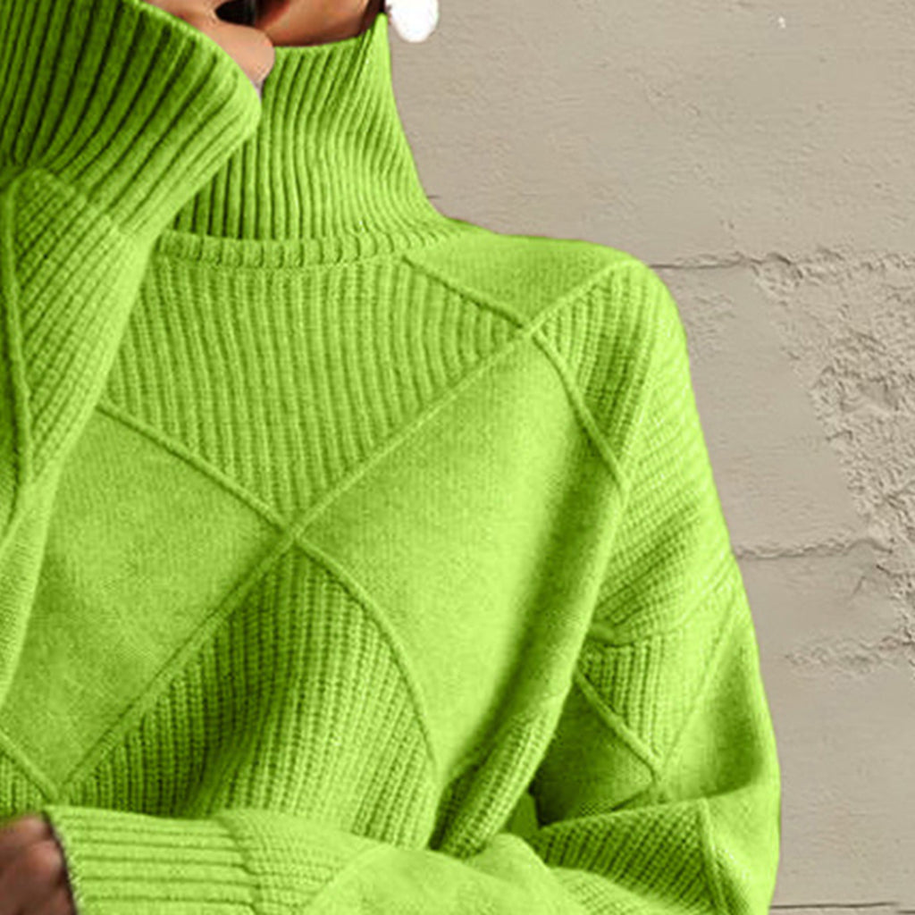 Geometric Turtleneck Long Sleeve Sweater — product image 12