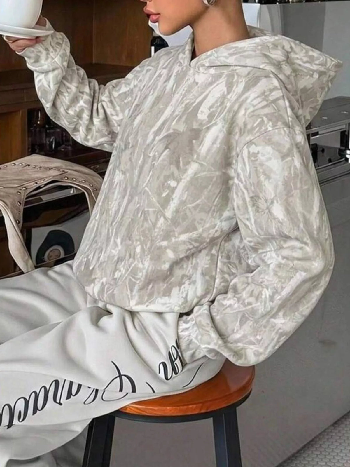 Leopard Dropped Shoulder Hoodie — product image 8