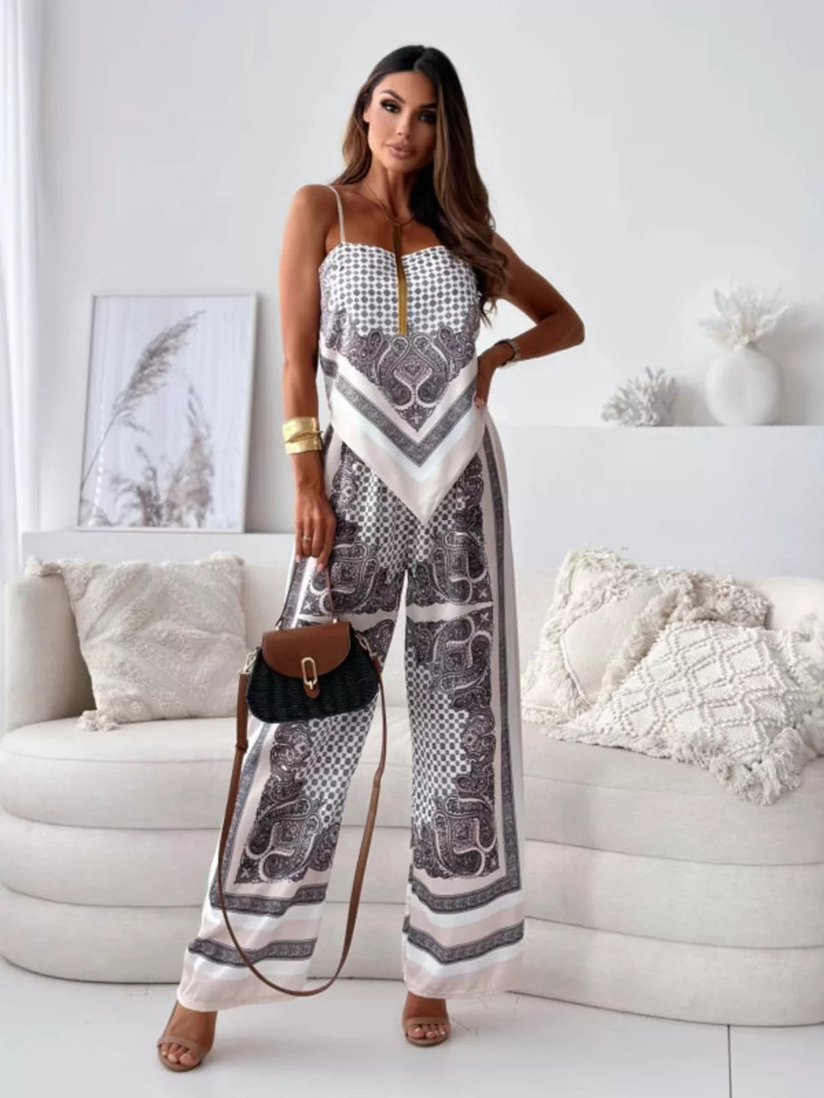 Printed Cami and Wide Leg Pants Set — product image 10