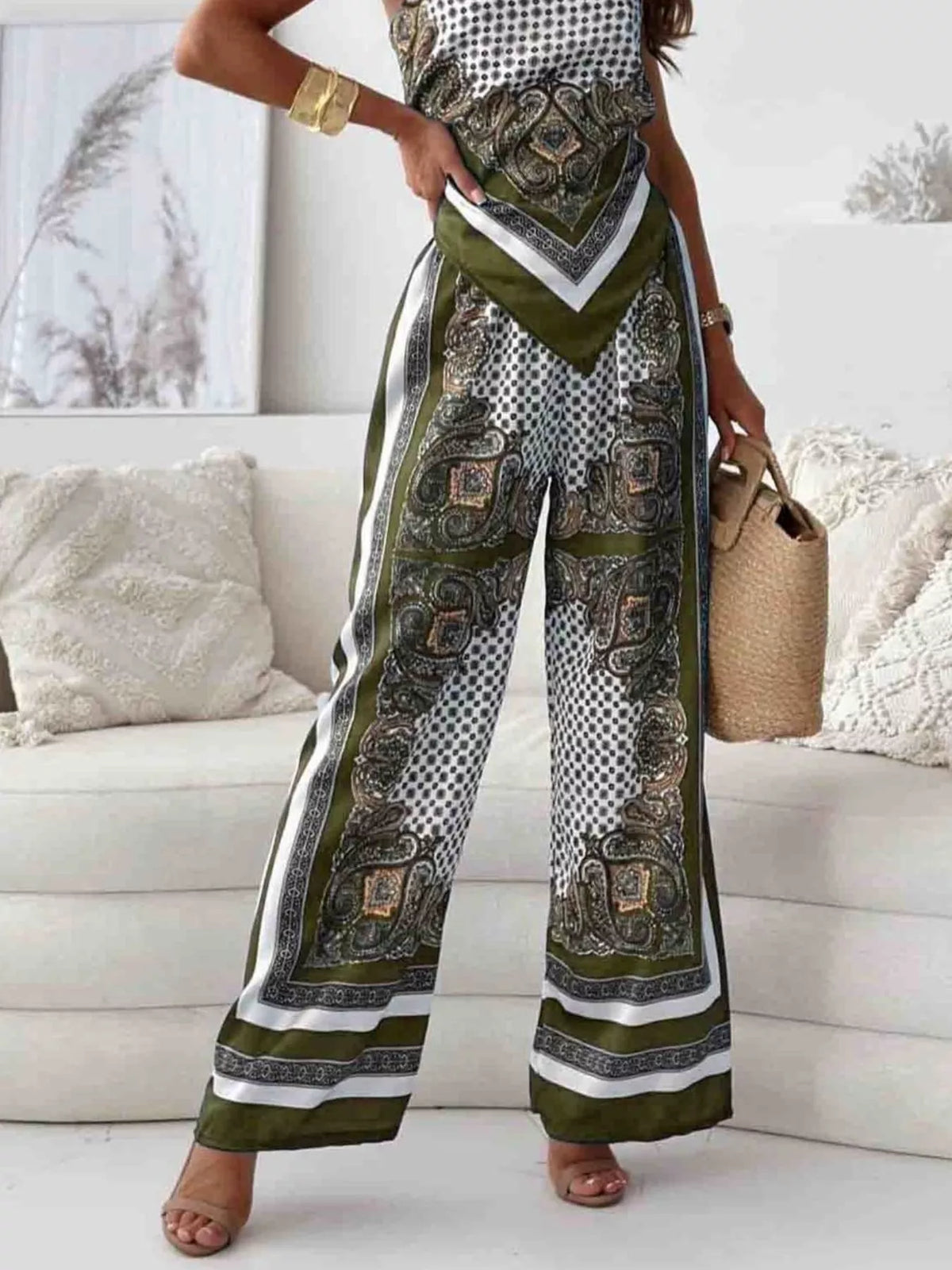 Printed Cami and Wide Leg Pants Set — product image 9