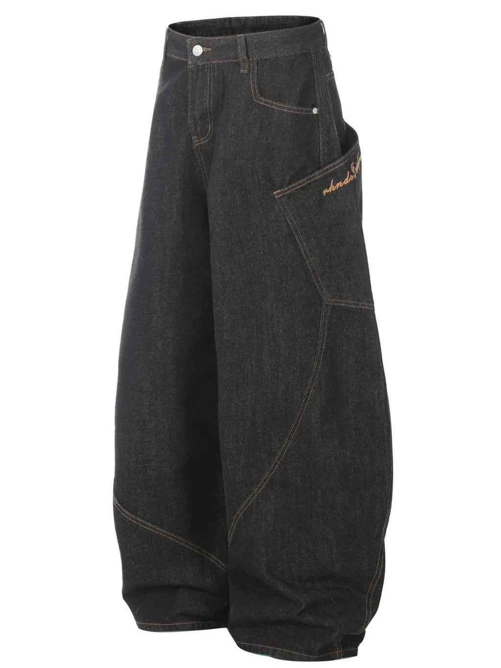 Men's Wide Leg Jeans — Cotton Blend, Pocketed — product image 2