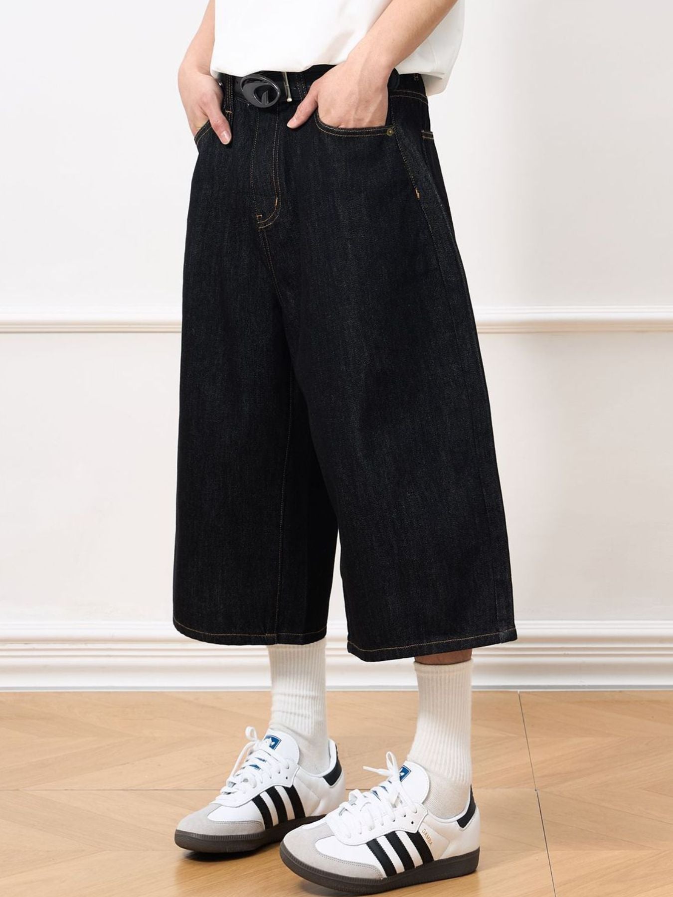 Men's Wide Leg Denim Shorts — product image 2