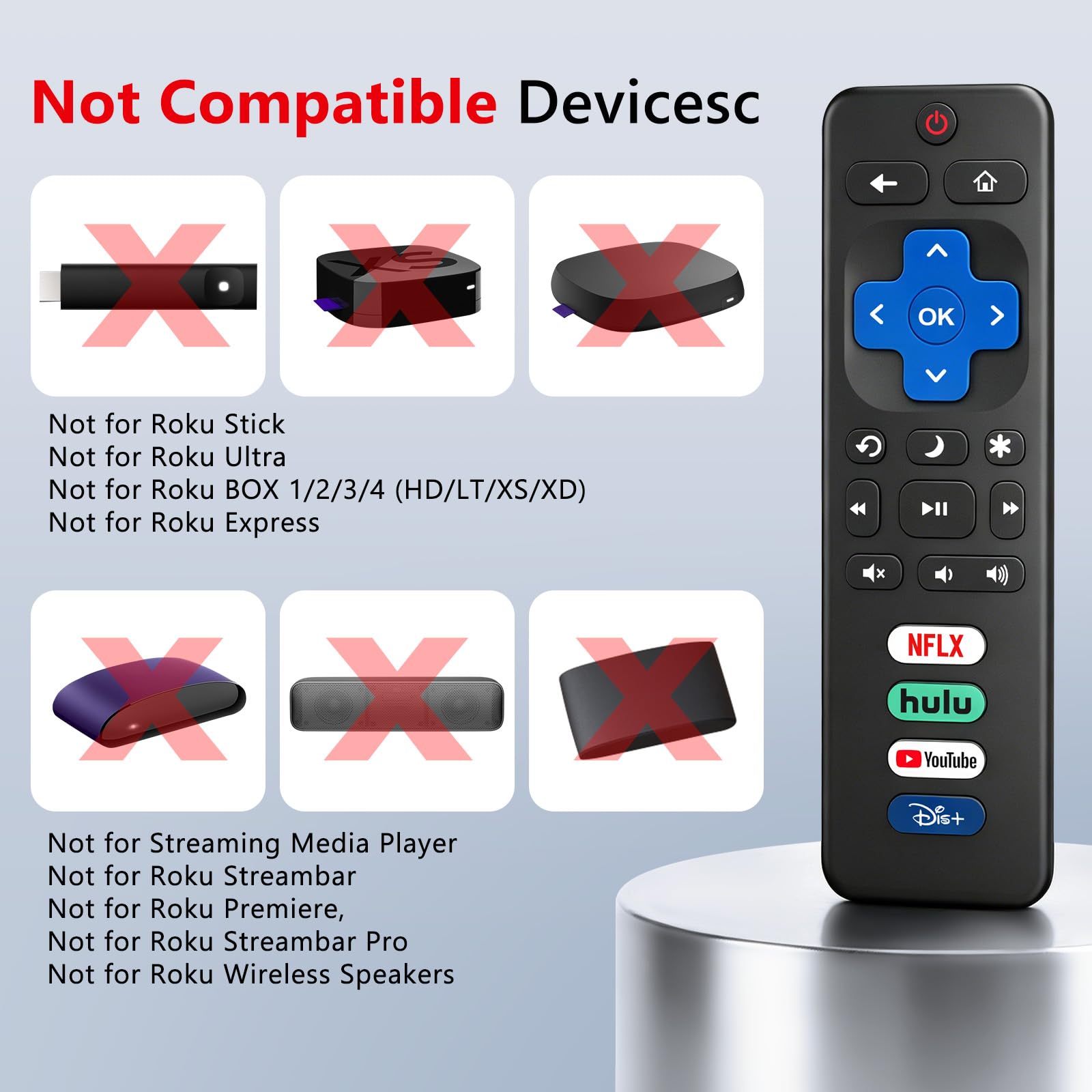Replacement TV Remote Control — Roku, TCL, Onn, Samsung & LG — product image 12