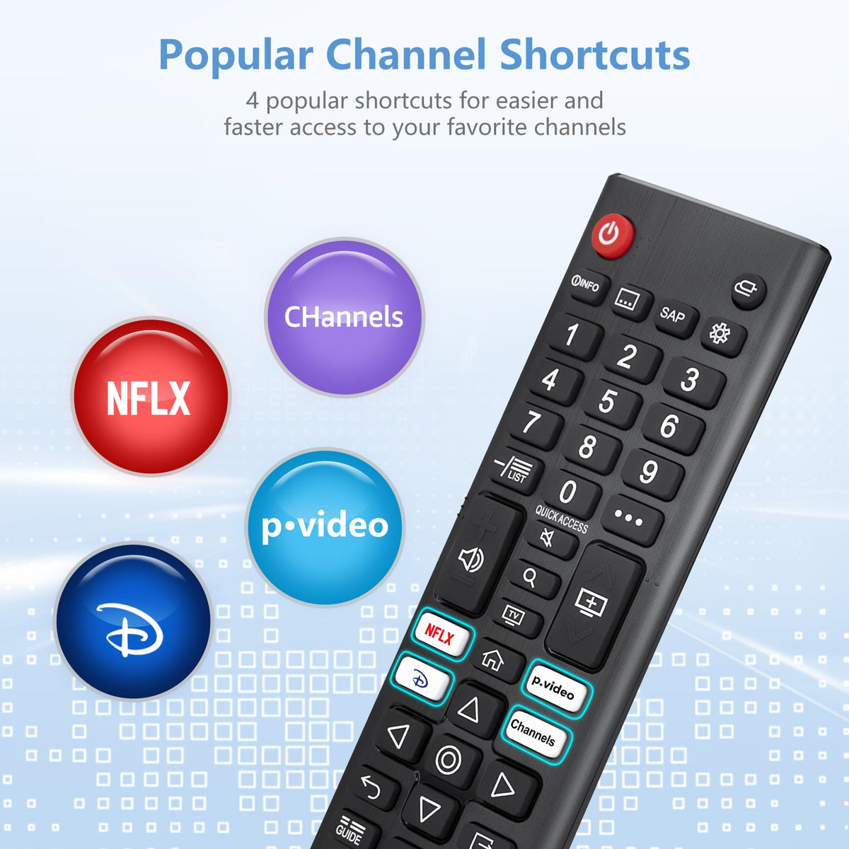 Replacement TV Remote Control — Roku, TCL, Onn, Samsung & LG — product image 36