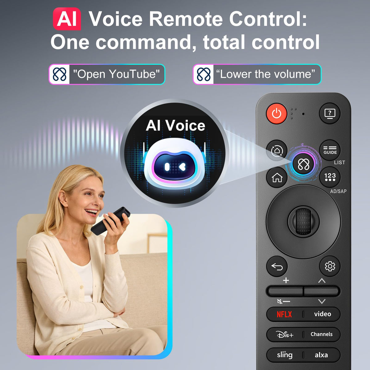 Replacement TV Remote Control — Roku, TCL, Onn, Samsung & LG — product image 76