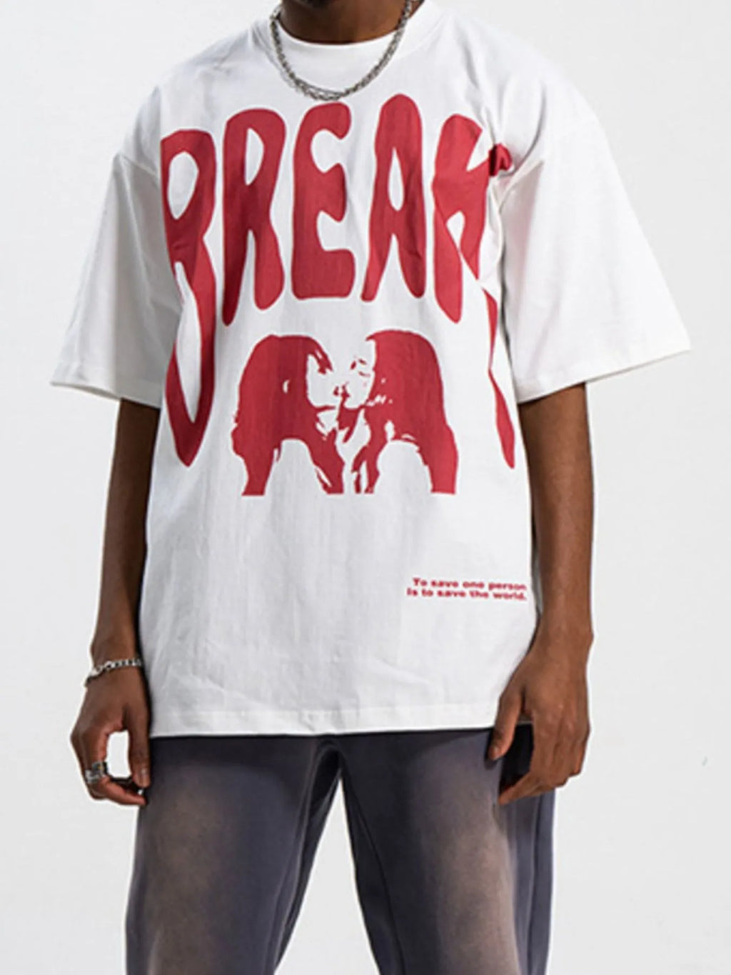 Men's Oversized Graphic Round Neck T-Shirt — product image 2