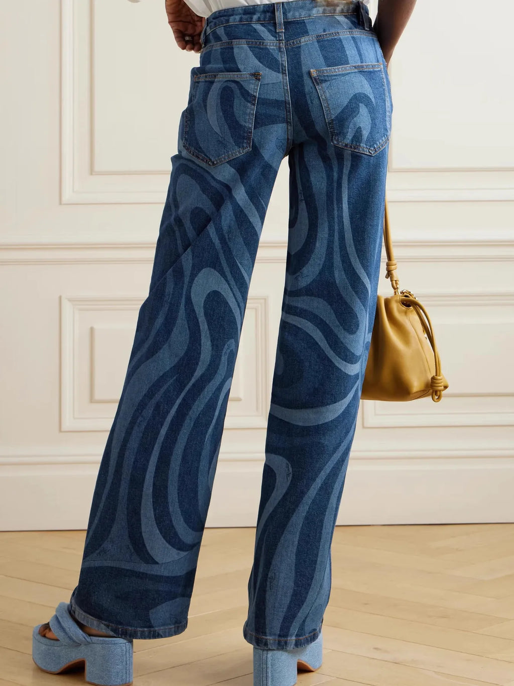 Water Ripples Print Wide Leg Jeans — product image 2