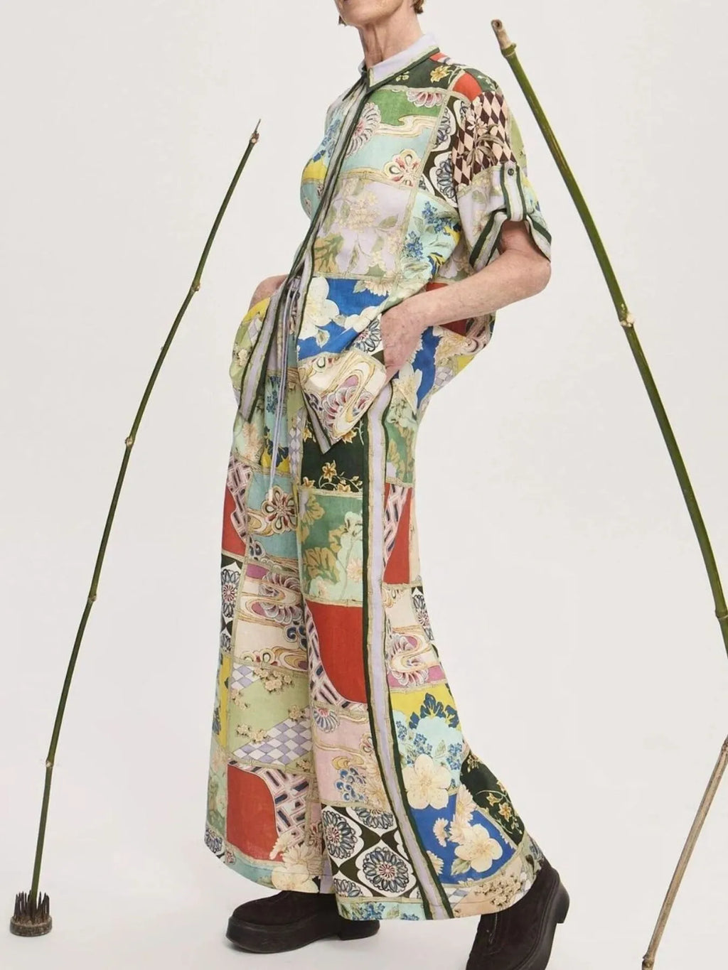 Printed Button Up Shirt and Pants Set — product image 6