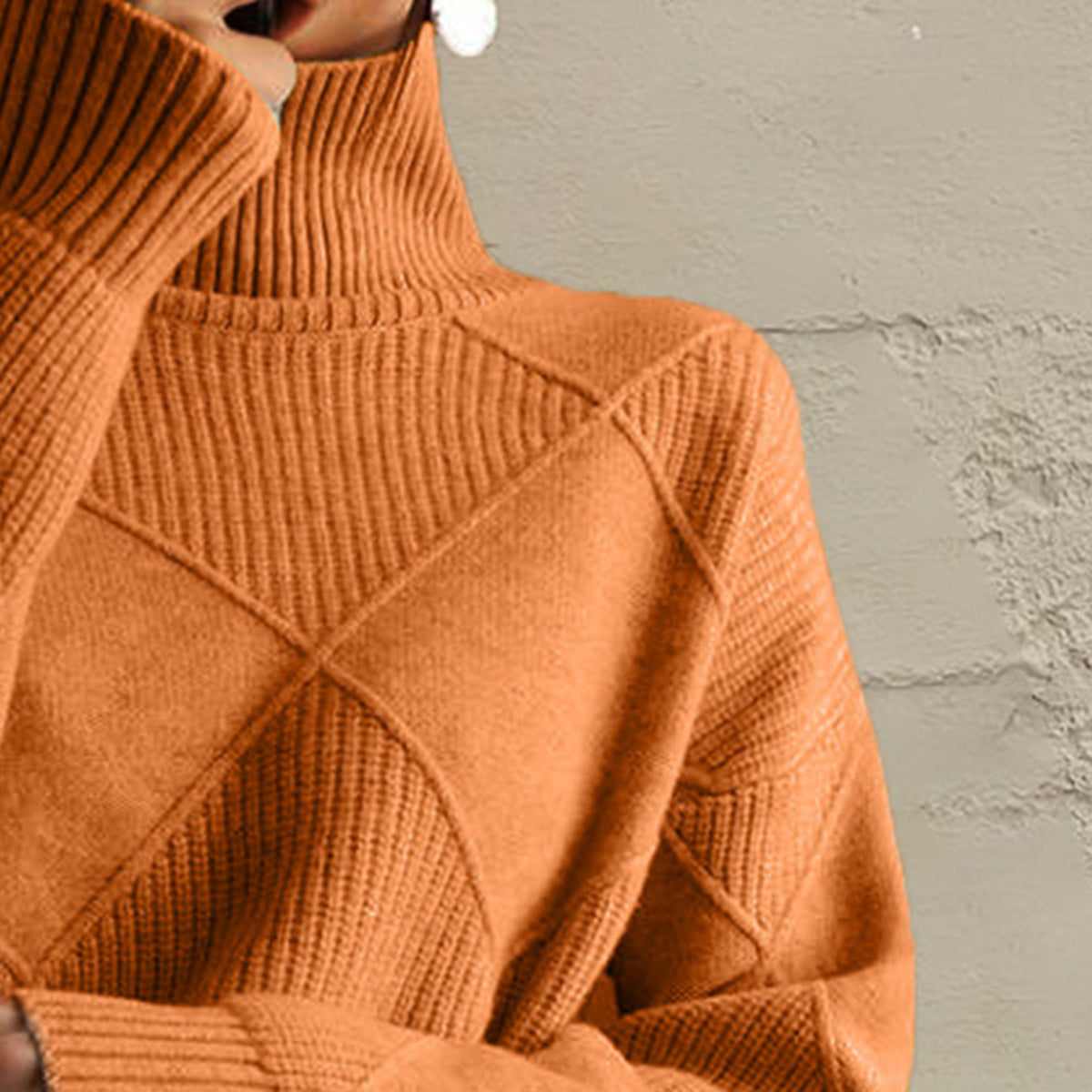 Geometric Turtleneck Long Sleeve Sweater — product image 15