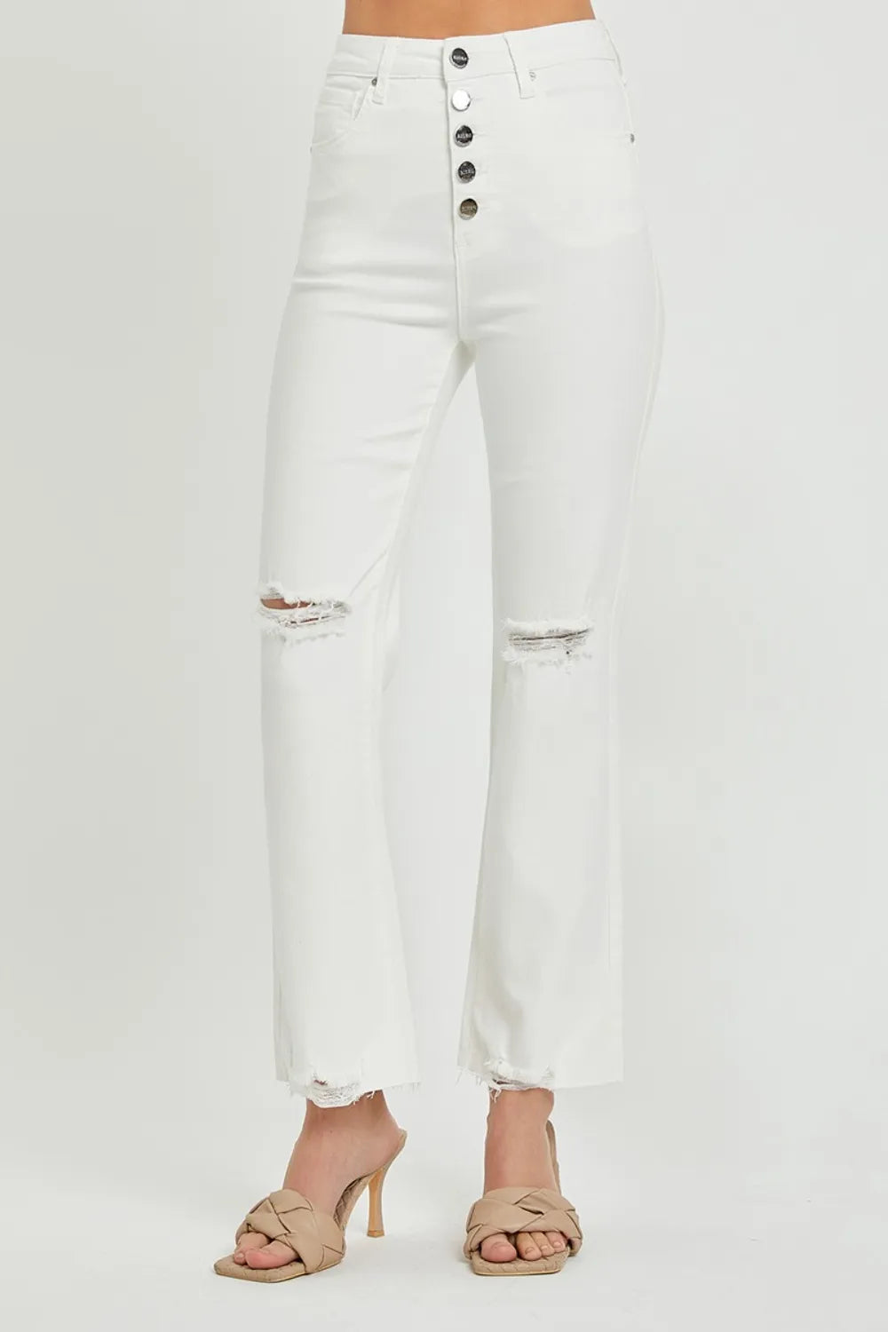 RISEN High Rise Button Fly Straight Ankle Jeans — product image 3