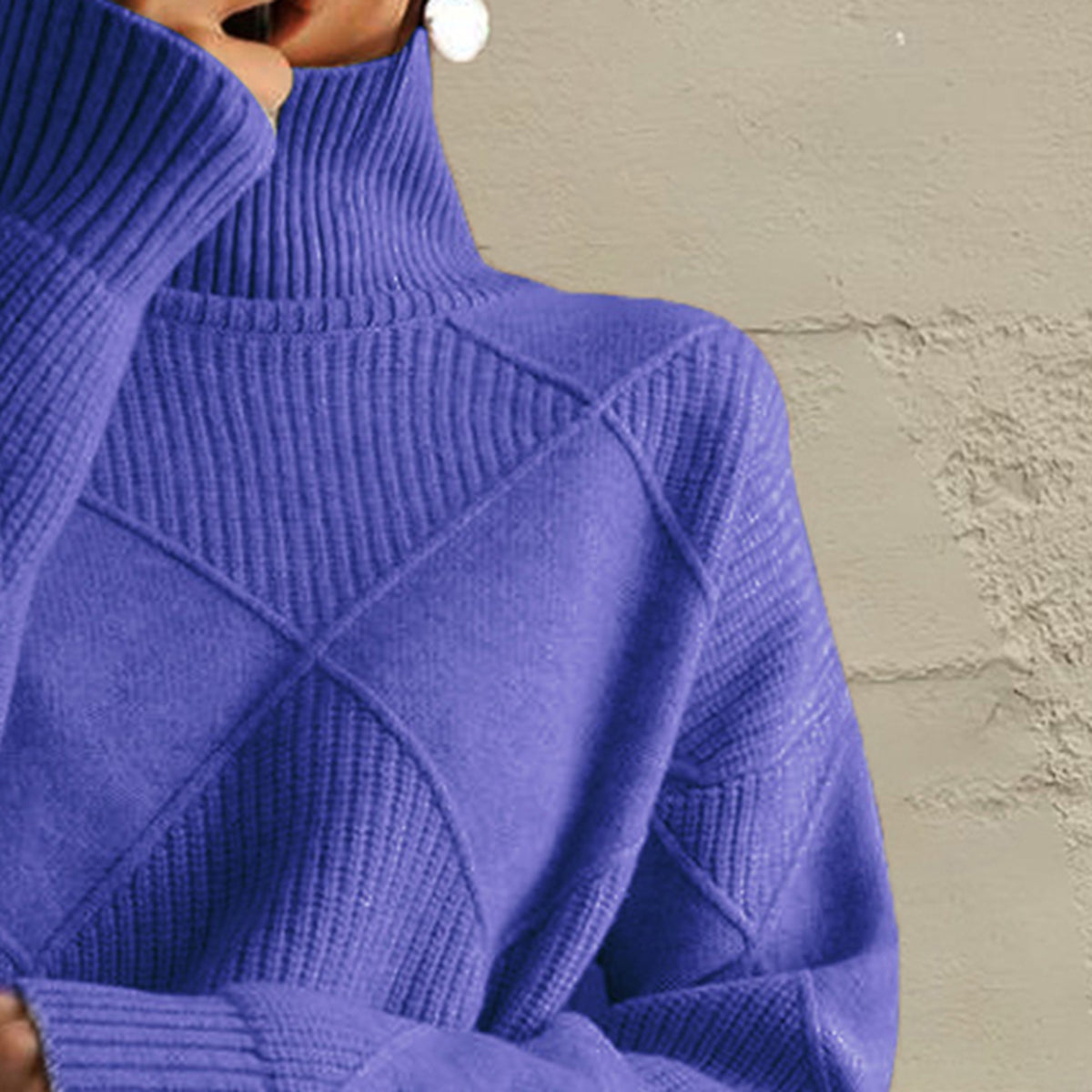 Geometric Turtleneck Long Sleeve Sweater — product image 21