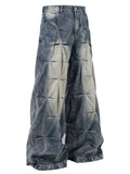 Men's ruched wide leg jeans
