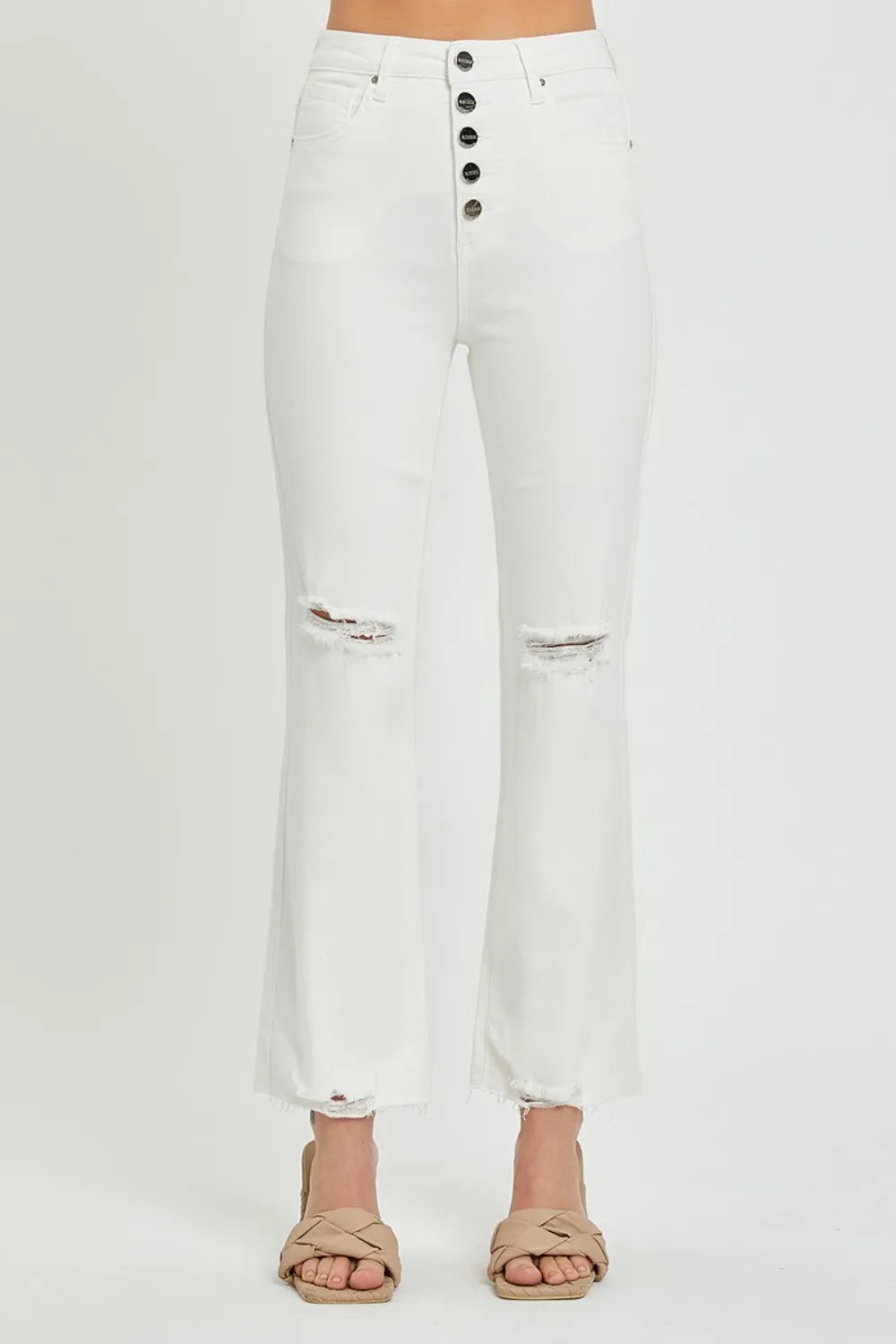 RISEN High Rise Button Fly Straight Ankle Jeans — product image 4