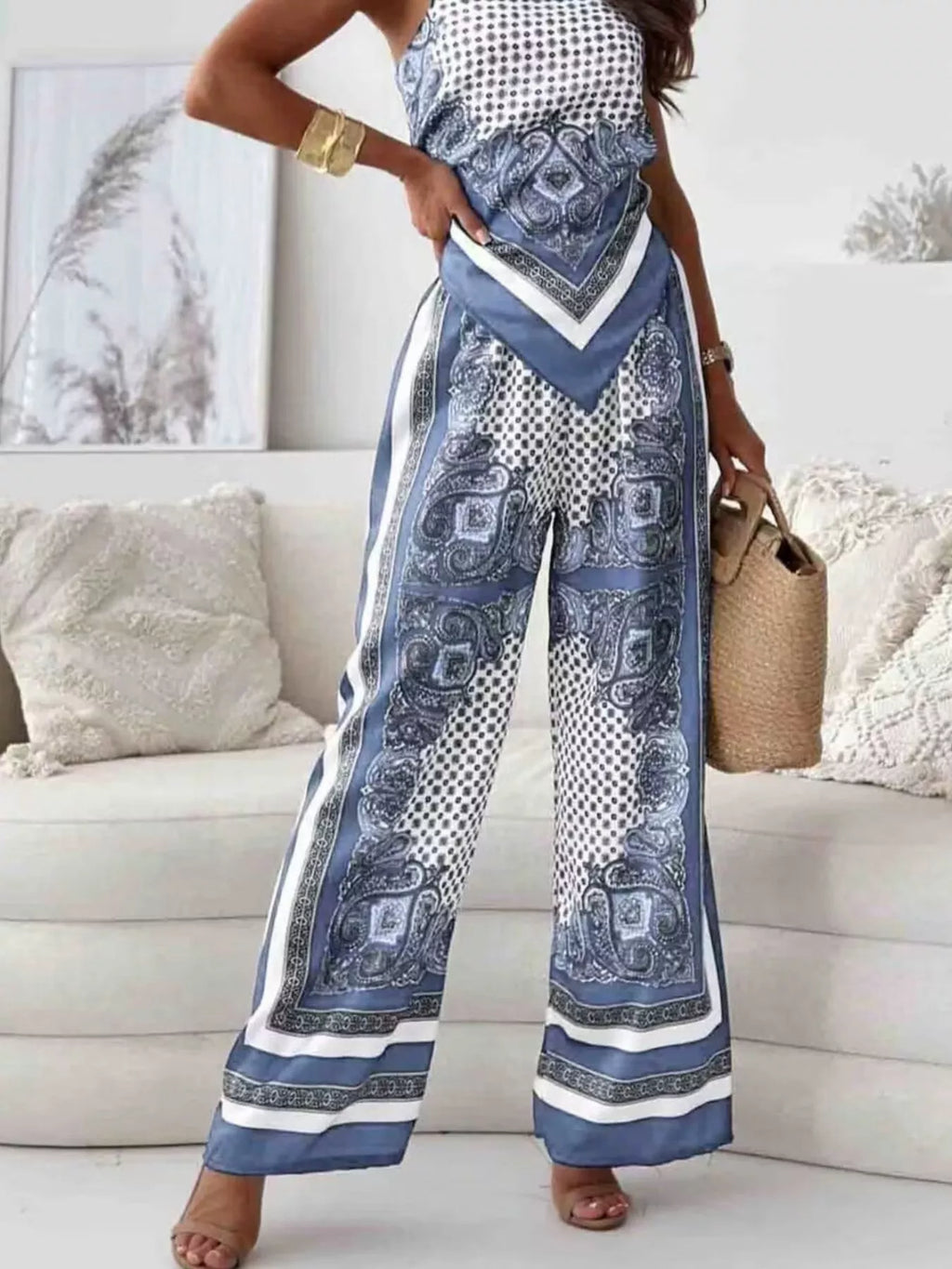 Printed Cami and Wide Leg Pants Set — product image 6