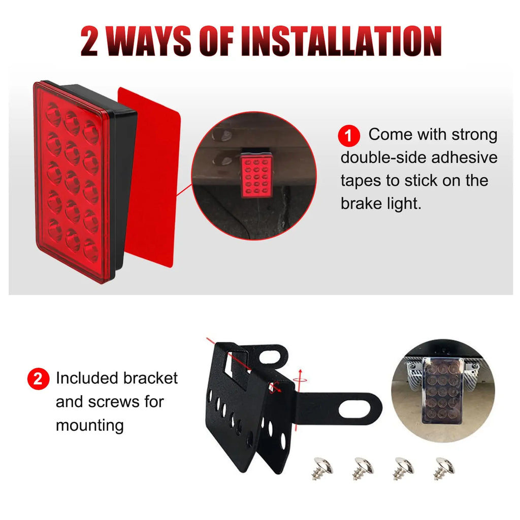 F1 Style LED Rear Fog & Brake Light — 15 LED, Flashing Warning — product image 3
