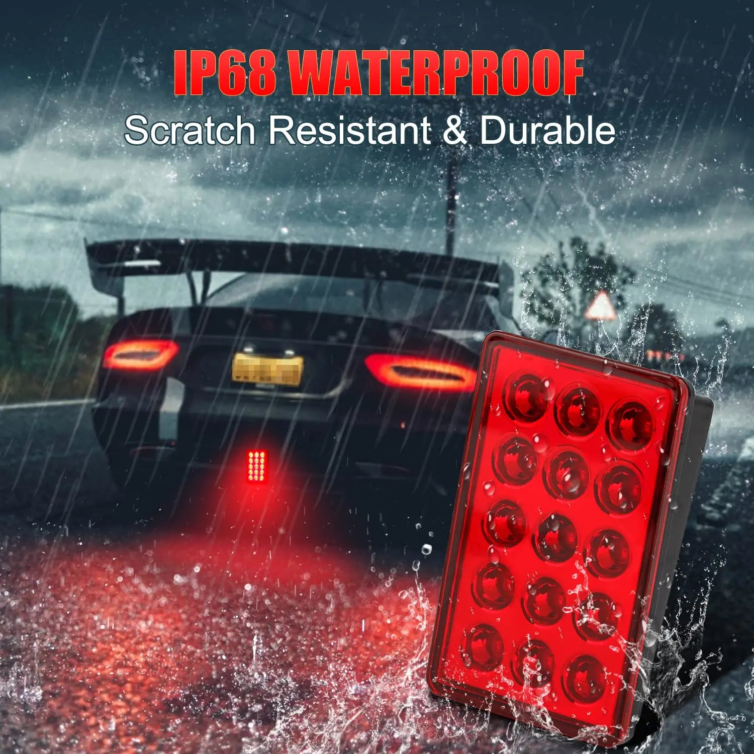 F1 Style LED Rear Fog & Brake Light — 15 LED, Flashing Warning — product image 4