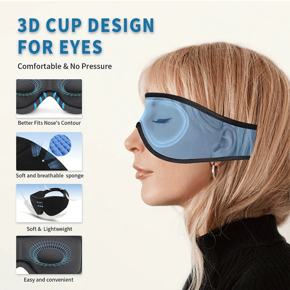 3D Sleep Mask with Bluetooth Headphones — Built-in Speakers — product image 3