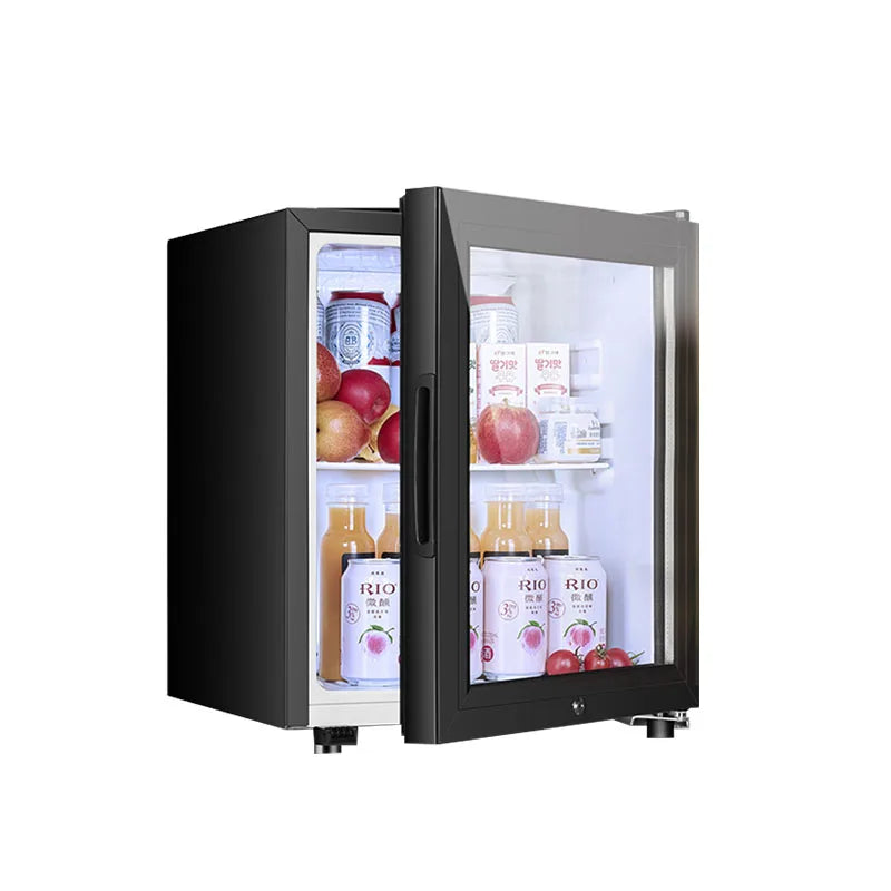 Free standing mini fridge with freezer compartment