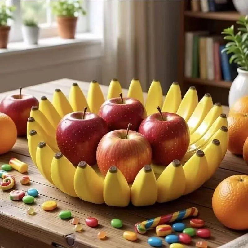 Banana shaped ceramic fruit bowl