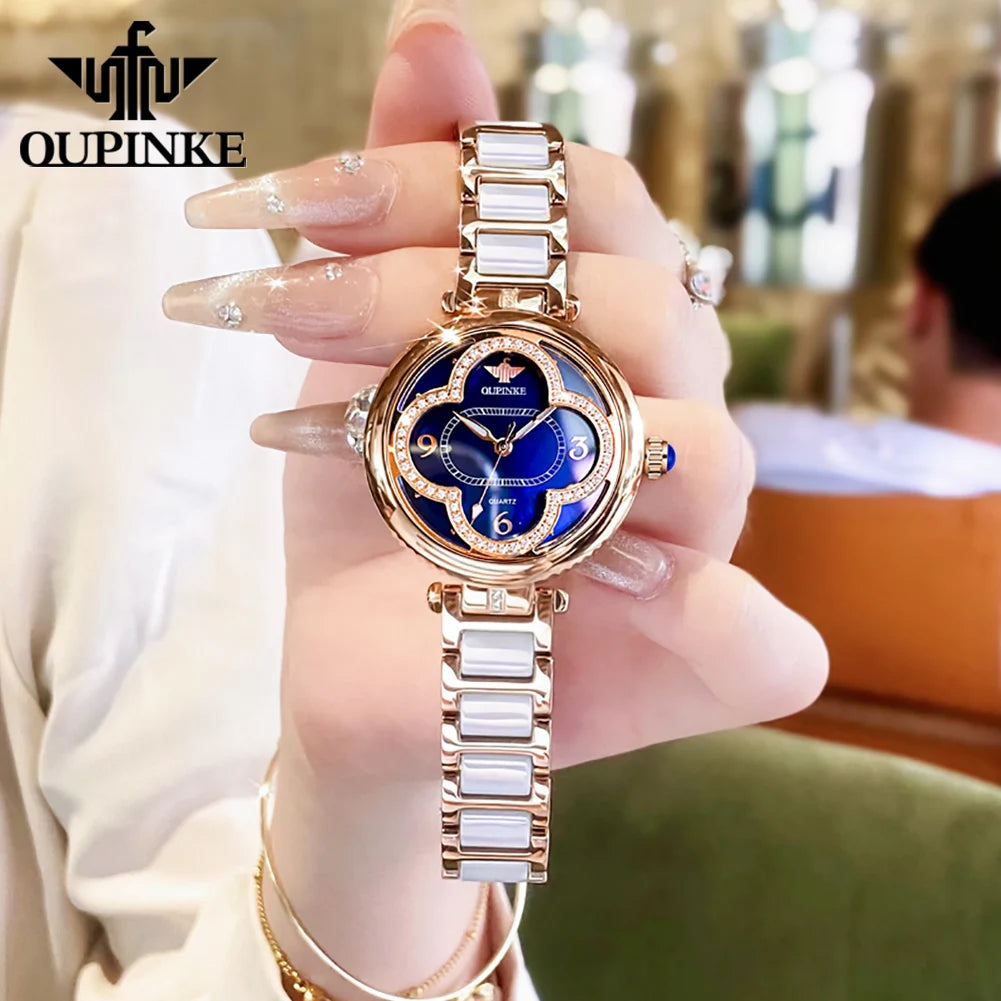 OUPINKE Women's Ceramic Watch — Quartz, 50 m Water Resistant — product image 2