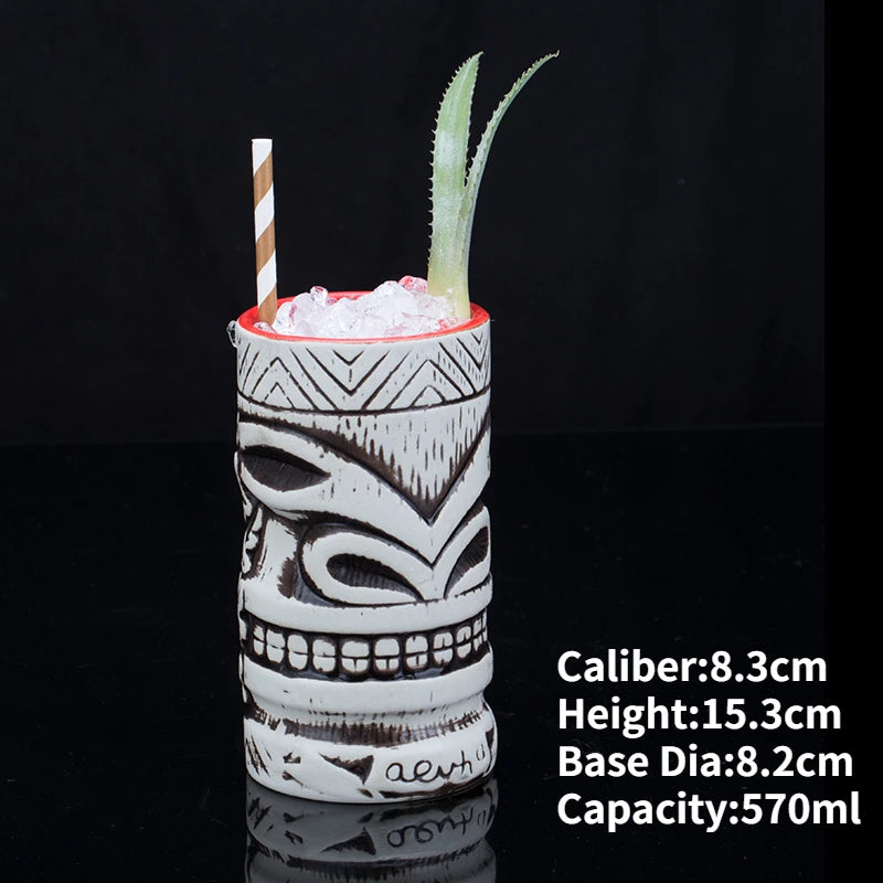 Ceramic Tiki Mug — Hawaiian Cocktail Cup, Bar Gift — product image 55