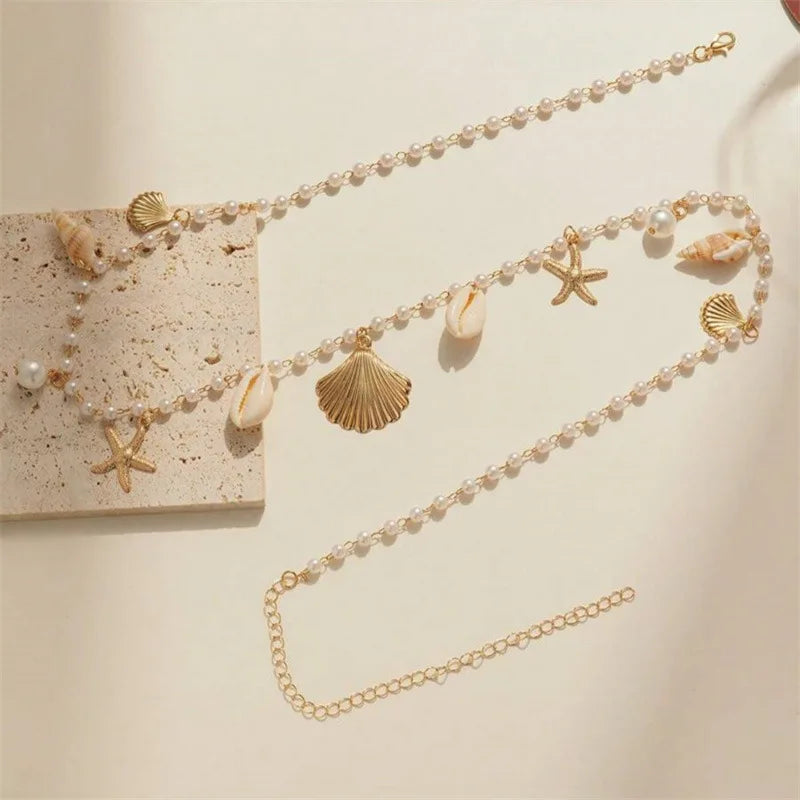 Shell and Starfish Beaded Belly Chain — product image 4